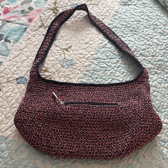 The Sak Red White & Navy Crochet Shoulder Bag - Picture 1 of 7